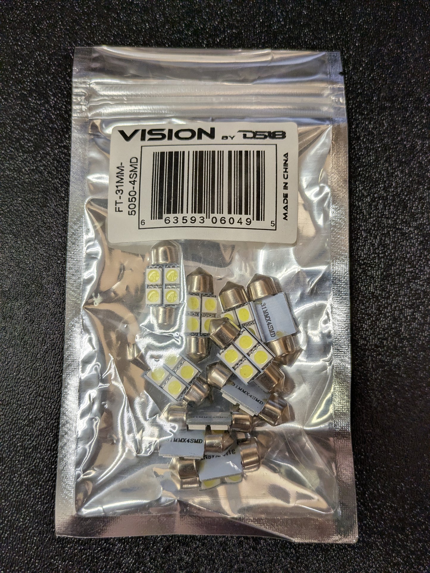 DS18 FESTON 31mm 4 SMD 5050 LED White Lamp 10pack - FT-31MM-5050-4SMD