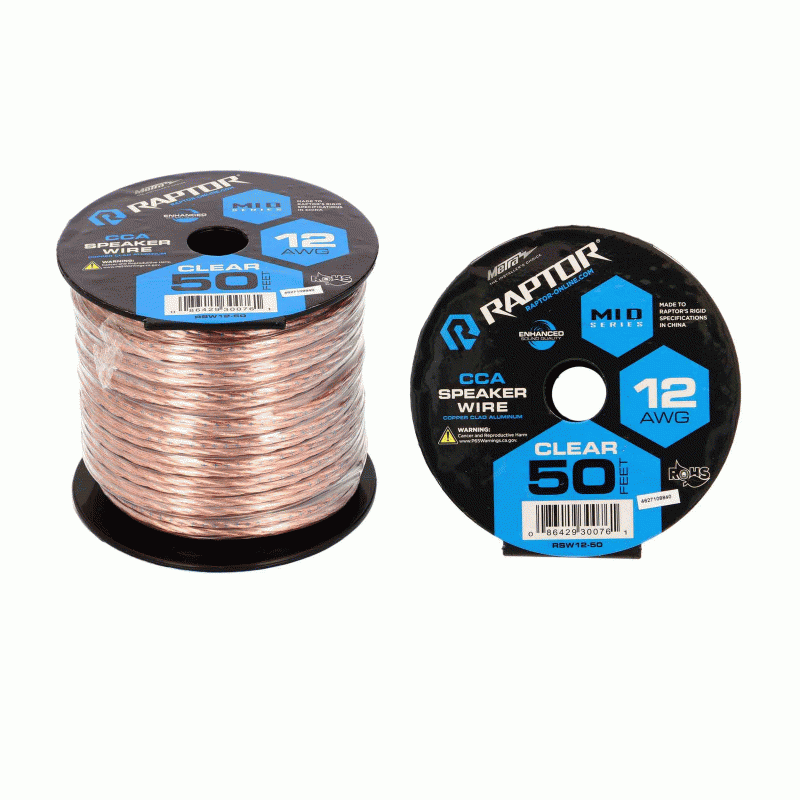 Raptor RSW12-50 12 Gauge Speaker Wire 50 ft