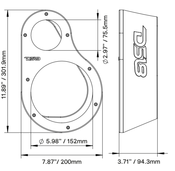 DS18 EN6P Universal Speaker Pods for 1 6.5" Speaker and 1 Tweeter