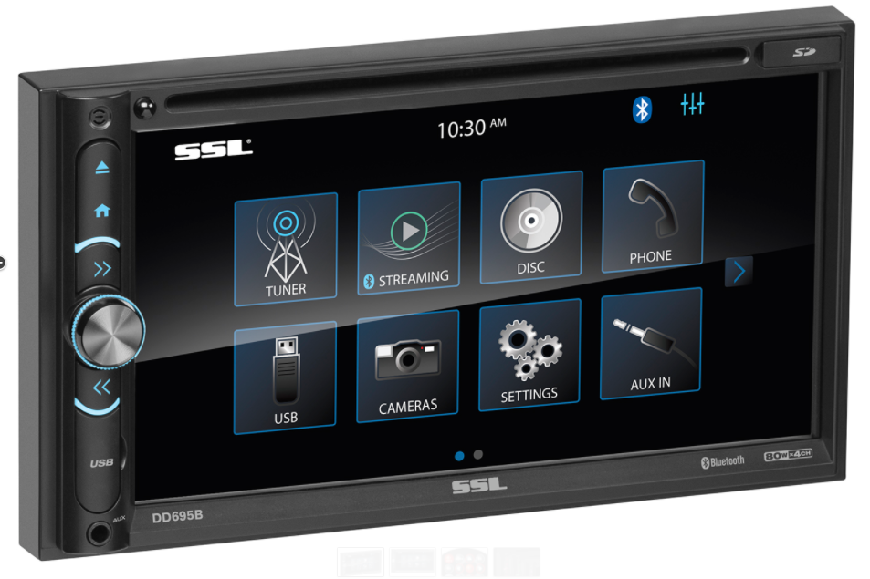 SSL DD695B Double-Din Radio with Bluetooth