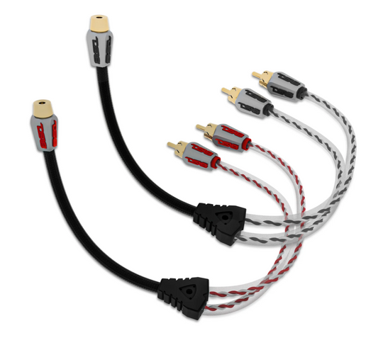 DS18 HQRCA-1F2MKIT Pair of OFC 1-Female to 2-Male RCA Splitters