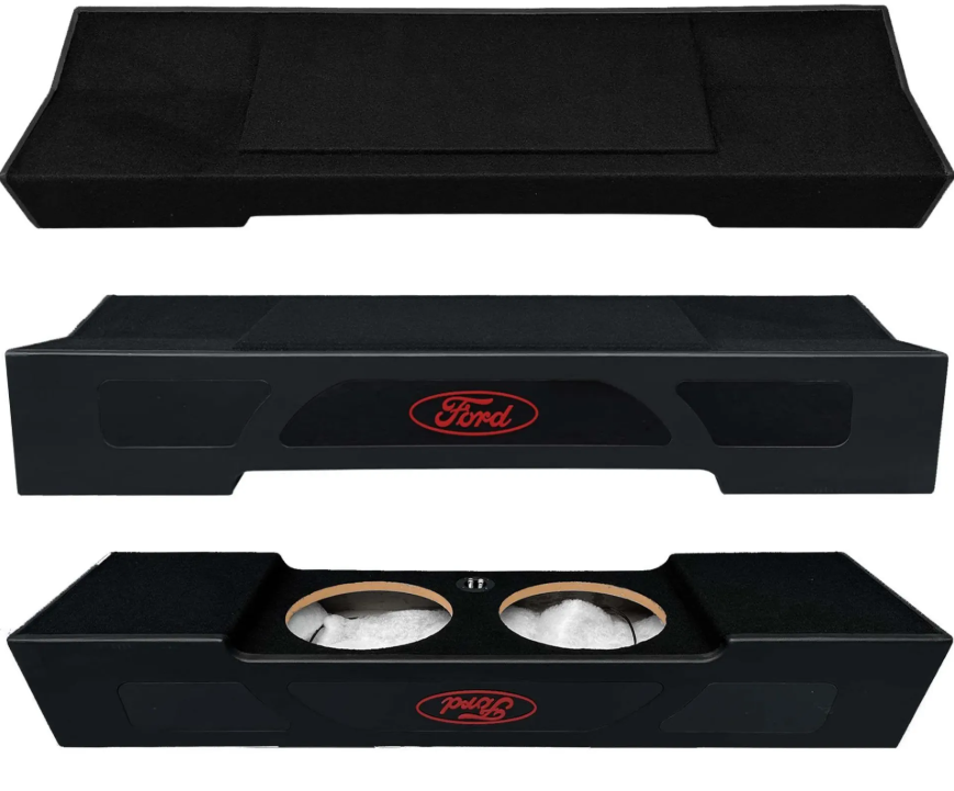 QPower QL-FORD12 2009 DF Spray-Lined Dual 12" Box for Select 2009-19 Ford Trucks