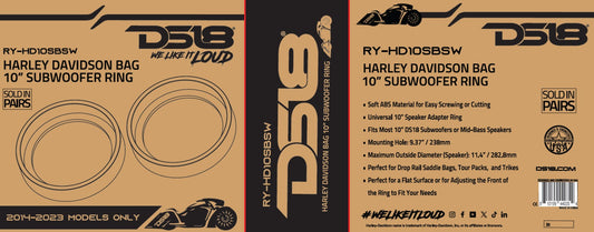 DS18 RY-HD10SBSW Harley Davidson Bag 10" Subwoofer Rings