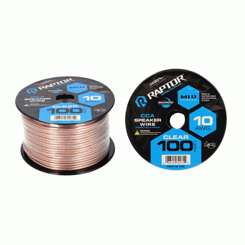 Raptor RSW10-100 10 Gauge Speaker Wire 100 ft