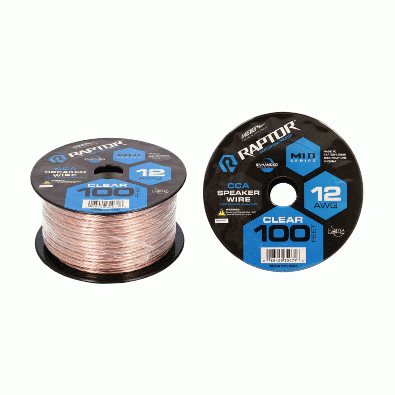 Raptor RSW12-100 12 Gauge Speaker Wire 100 ft