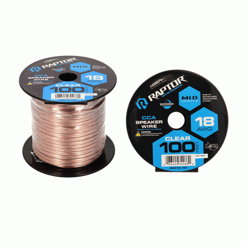 Raptor RSW18-100 18 Gauge Speaker Wire 100 ft