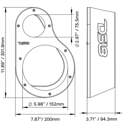 DS18 EN6P Universal Speaker Pods for 1 6.5" Speaker and 1 Tweeter